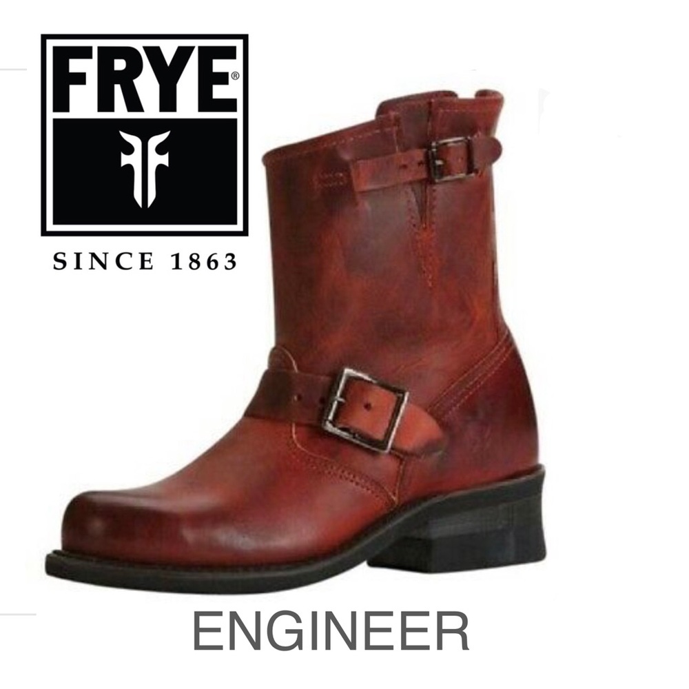 Frye Engineer Boot short Brick red